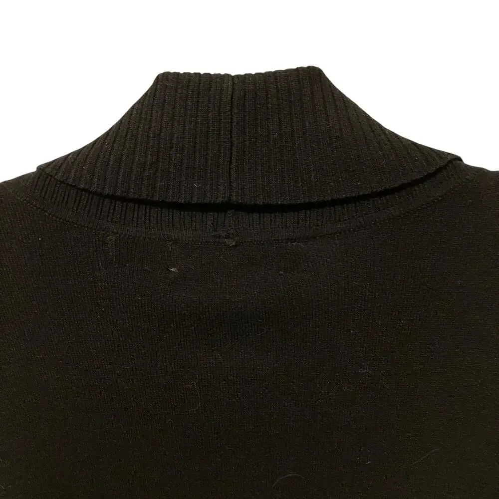 NWT Calvin Klein Cardigan 3X Cropped Open Front Black Professional Career Silk